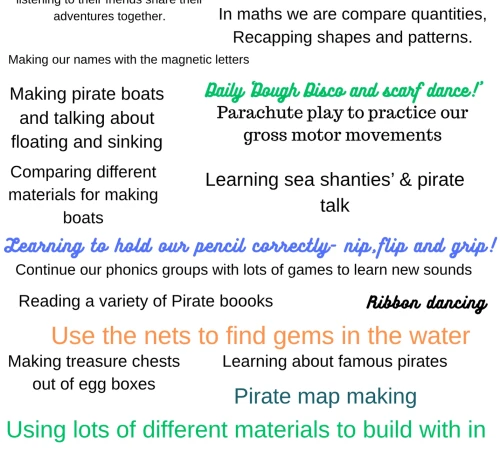 Summer 2 weeks 4 and 5 Pirates